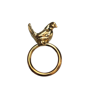 แหวนผ้าเช็ดปากคุณภาพสูงแหวนผ้าเช็ดปากสำหรับตกแต่งดีไซน์รูปนกแบบเรียบง่ายทำจากสเตนเลสสตีลชุบทอง - Product Image 1