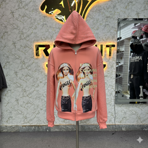 Calidad superior Tendencia Moda Fábrica Tasa Cremallera Sudadera con capucha Puff Impreso hecho en fábrica precio barato sudaderas con capucha hombres sudaderas con capucha - Product Image 6