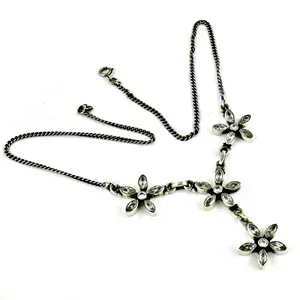 Collier floral en cristal d'argent 925 pour femme avec option cadeau - Product Image 1