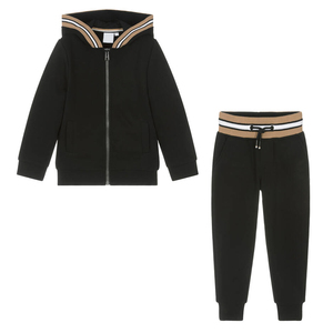 Survêtement pour enfants de haute qualité vêtements d'hiver personnalisés pour garçons uni noir avec logo personnalisé meilleure qualité en gros - Product Image 1