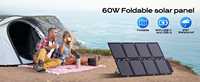 Kit de panneaux solaires monocristallins pliables ETFE portables 60W, USB Type-C, légers (1,85 kg), noirs, efficacité 24%