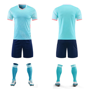Conjunto de Camiseta de Fútbol Sublimada Personalizada para Hombre, Cuello Redondo, Manga Corta, Degradado Azul Marino y Rosa, Absorbe la Humedad, 100% Poliéster, Adulto - Product Image 5