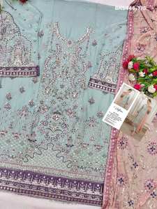 El Mejor Traje Salwar de Chifón con Bordado para Mujer, Exportador de Moda a la Tarifa Más Baja, Compras en Línea en India - Product Image 3