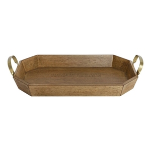 Best Quality Wooden <b>Tray</b> in Deep <b>Black</b> Color With Rectangular Shape and Textured Edges Ideal for <b>Serving</b> and Displaying - Product Image 4