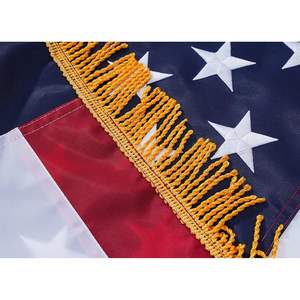 4x6 Ft American <b>Flag</b> with Gold Fringe Embroidered Stars 4 Rows Lower Stitches Custom Indoor USA <b>Flag</b> Made in USA - Product Image 6