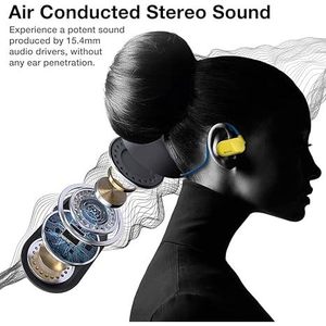 UU000141 Auricolari Bluetooth a Conduzione Aerea Reale, Cuffie Open-Ear con Doppio Microfono per Sport - Product Image 5