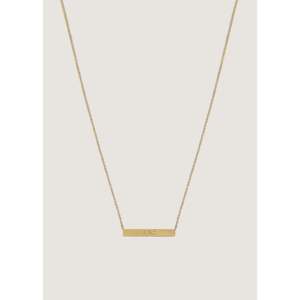 Collar Heritage Bar de Oro Sólido de 14k, Collares de Moda en Capas, Longitud de Cadena Ajustable, Unisex - Product Image 6