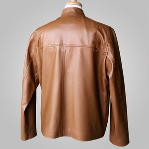 2025 Latest High Quality Men's Sheep-Skin <b>Leather</b> <b>Jacket</b> <b>Brown</b> Winter Heated Fashion with Low MOQ for Wholesale - Product Image 6