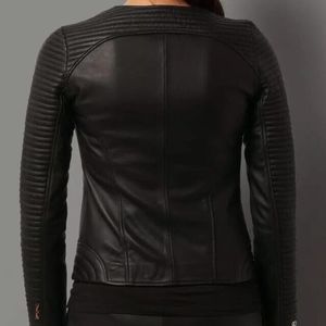 Nueva chaqueta de moto de cuero negro XL para mujer, ropa deportiva de motorista informal de piel de cordero suave impermeable - Product Image 2