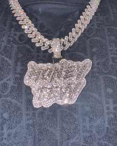 Colgante de plata 925 con nombre de letra personalizado, joyería redonda de moissanita con diamantes de hip hop, collar con nombre helado, regalo de cumpleaños - Product Image 4