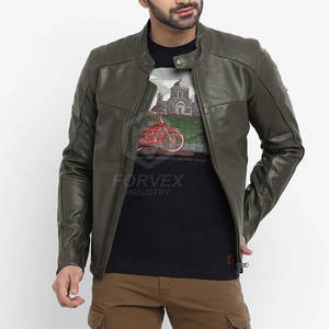 Meilleur prix Veste en cuir d'hiver pour homme sur mesure avec logo frontal Coupe-vent et écologique Léger Haute qualité Fabriqué au Pakistan - Product Image 4