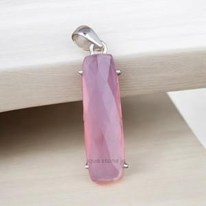 Pendentif en argent sterling 925 fait à la main, style religieux, diamant, quartz rose, serti de pierres précieuses, plaqué or, nouveau design, charme - Product Image 2