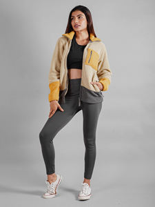 Veste polaire extérieure pour femmes haut de gamme nouveau style à la mode avec col montant et fermeture éclair complète pour l'automne/hiver - Product Image 3