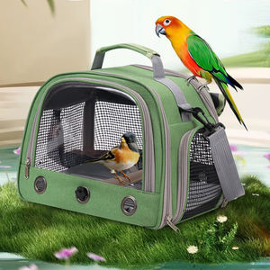 Transportín de malla transpirable para pájaros, bolsa de viaje transparente portátil para mascotas con correa para el hombro para loros y periquitos, para senderismo al aire libre - Product Image 5