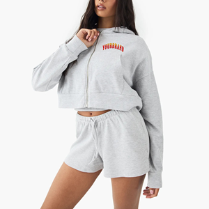 Conjunto Corto Moderno para Mujer, Tela de Jersey de Algodón Suave, Ropa de Alta Calidad, Conjunto Corto Transpirable para Uso Diario - Product Image 1