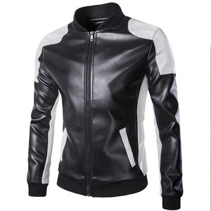 Veste en cuir noir et blanc pour homme, tendance, sur mesure, style motard, prix de gros, nouveau design 2026, vente chaude - Product Image 1