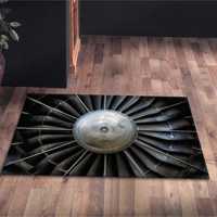Tapis imprimé motif turbine d'avion - Tapis moderne antidérapant pour la décoration intérieure, tapis en chenille