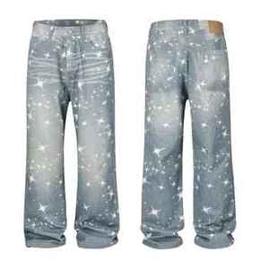 Pantalon en jean noir à strass, streetwear, coupe ample, jeans scintillants, mode homme, décontracté, jambe large, vente en gros personnalisée, pantalon à pierres - Product Image 1
