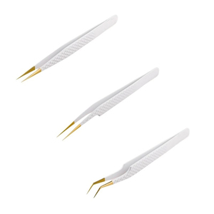 Pinzas profesionales de Extensión de pestañas sin fibra de volumen de 45 grados de volumen de acero inoxidable - Product Image 3