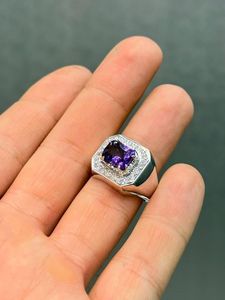Tourmaline Violet Hommes Anneau Turc À La Main 925k En Argent Sterling Style Ottoman Signet Bande Messieurs Bijoux Cadeau - Product Image 2