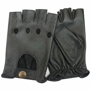 Gants de Cyclisme en Cuir Crochet Vintage Noir - Product Image 6