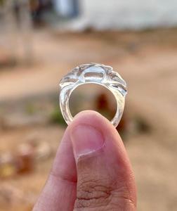 Natural <b>Crystal</b> Quartz Gemstone <b>Ring</b> Beautiful Hand Carved Statement <b>Ring</b> <b>Crystal</b> Quartz Unique Jewelry For Gift - Product Image 2