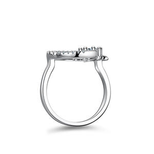 Anillos de Compromiso Ajustables de Plata de Ley S925 con Moissanita de 0.50 Quilates, Forma de Estrella y Luna de Ensueño, Banda de Eternidad con Engaste Pavé - Product Image 2