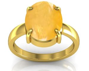 Anillo de Plata 925 con Zafiro Amarillo de 7.25 Ratti o 6.50 Ct para Astrología, Bodas, Compromisos, Aniversarios, Regalos para Fiestas - Product Image 3