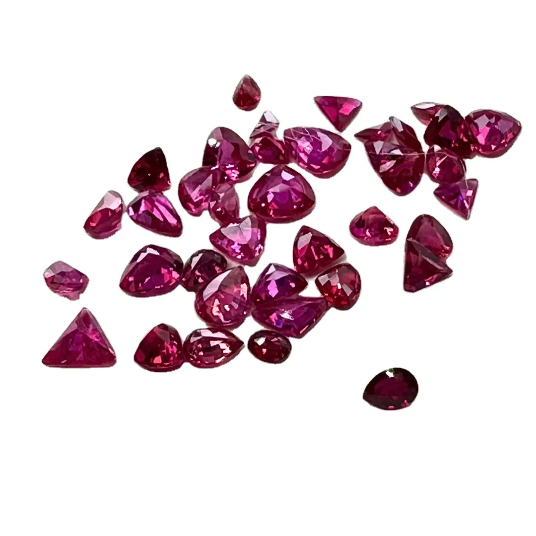 Red Ruby 7.75 Carat Natural Fashion Mixed Shapes Unheated Standard Grade Loose Sapphire Jewelry Gemstones - 2