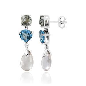 Luxury Gold Plated 925 Sterling Silver <b>Fine</b> <b>Dangle</b> Drop <b>Earrings</b> Multi-Stone Lemon Quartz Gemstone for Weddings Parties Gifts - Product Image 5