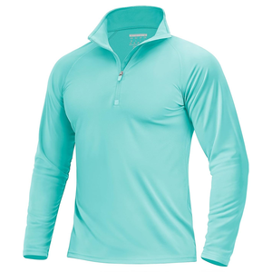Haut de sport actif pour homme en polyester et élasthanne, demi-zip coloré, anti-UV, écologique, respirant, séchage rapide, logo personnalisé, fabriqué par Tenzo - Product Image 4