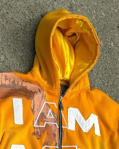 Nouveau sweat-shirt en molleton lourd en polyester/coton, style vintage, coupe ample, lettres brodées personnalisables, impression sérigraphique - Product Image 4