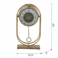 Jam Meja Logam Desain Modern AK Brass dengan Gerakan Quartz Besar untuk Dekorasi Meja/Rak