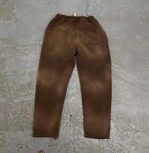 2025 nuevo diseño de algodón con cremallera Sun Fade pantalones de chándal y lavado ácido con capucha conjunto logotipo personalizado chándales Vintage de gran tamaño para hombres - Product Image 5