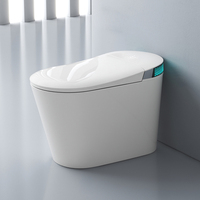 Toilette intelligente en céramique monobloc de luxe avec télécommande, design moderne, chasse d'eau automatique siphonique, siège chauffant