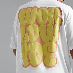 T-shirt homme imprimé en relief 100 % coton, style tendance, coupe ample, prix de gros, nouvelle collection - Product Image 4