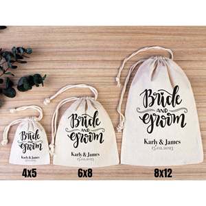Sacs en coton personnalisés avec nom pour kit de récupération mariés – Cadeaux de fête de bachelorette - Product Image 5