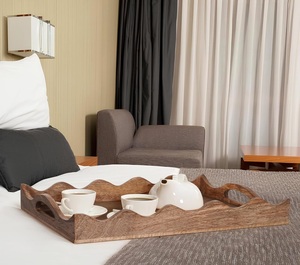 Bandeja de madera otomana para servir, bandeja rectangular de madera Natural para servir, Plato decorativo hecho a mano, tamaño personalizado, color de madera Natural - Product Image 3