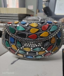 Bolso de mano de noche de boda para mujer, gran oferta 2022, bolso de mano ligero de noche de Metal con forma de panal metálico plateado, hecho a mano a la moda - Product Image 1