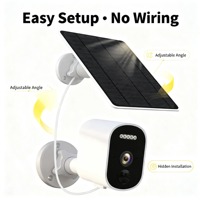 Caméras de sécurité miniatures portables pour intérieur et extérieur, alimentées par batterie solaire, avec panneau solaire