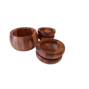 Mini bol en bois moderne, accessoires décoratifs pour la maison, joli petit bol rond en bois d'acacia naturel, bol à fruits - Product Image 6