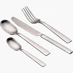 Plat Doublure Laser Poignée Vaisselle Nouveau Design En Acier Inoxydable Argent Miroir Poli Argenterie Cuillère et Fourchette Ensemble - Product Image 3