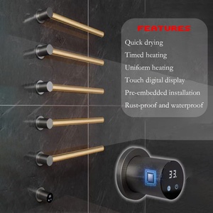 Toallero Eléctrico Calefactado de Pared, de Acero Inoxidable, con Pantalla Táctil LED Digital, Personalizable, para Baño de Hotel - Product Image 2