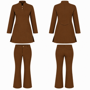 Ensemble de Blouse et Pantalon Médical Unisexe en Polyester Tissé Premium, Détection d'Aiguilles, Thermocollage Sans Couture, Léger, pour Soins Infirmiers et Hôpital - Product Image 1
