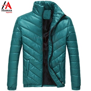 Veste matelassée coupe-vent légère en polyester bleu 300 GSM personnalisée pour hommes fourniture OEM de vêtements d'extérieur chauds pour l'hiver - Product Image 5