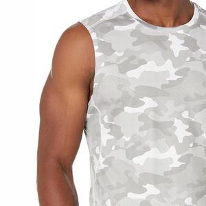 <b>Mens</b> Polyester Sleeveless Shirt Blank Gym Apparel Muscle Tee <b>Sports</b> Stringer Tank Top for Fitness and Workouts - Product Image 3