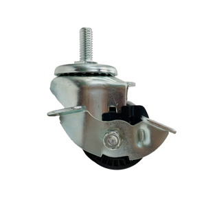 Petite roulette à roulement à billes pivotante en nylon noir de 2.5 pouces à usage moyen pour diverses applications - Product Image 2