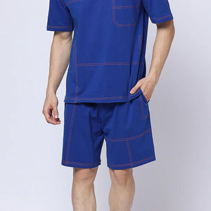 Conjunto doble de alta calidad y precio al por mayor para hombre, novedad de verano 2025, conjunto doble de dos piezas en color sólido, servicio personalizado OEM - Product Image 6