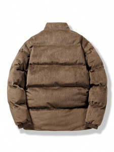 Chaqueta de bombardero acolchada gruesa de invierno para hombre con logotipo personalizado, transpirable, larga, cálida, con soporte, cierre de un solo botón, estilo informal, impermeable - Product Image 2