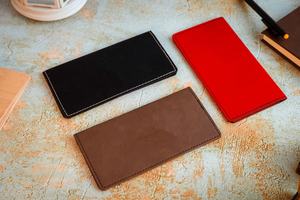 Checkbook Cover <b>Leather</b> <b>Men</b> Slim Personalized Gift for Women Cute Long Slim <b>Wallet</b> Woman LCR-0011B - Product Image 6